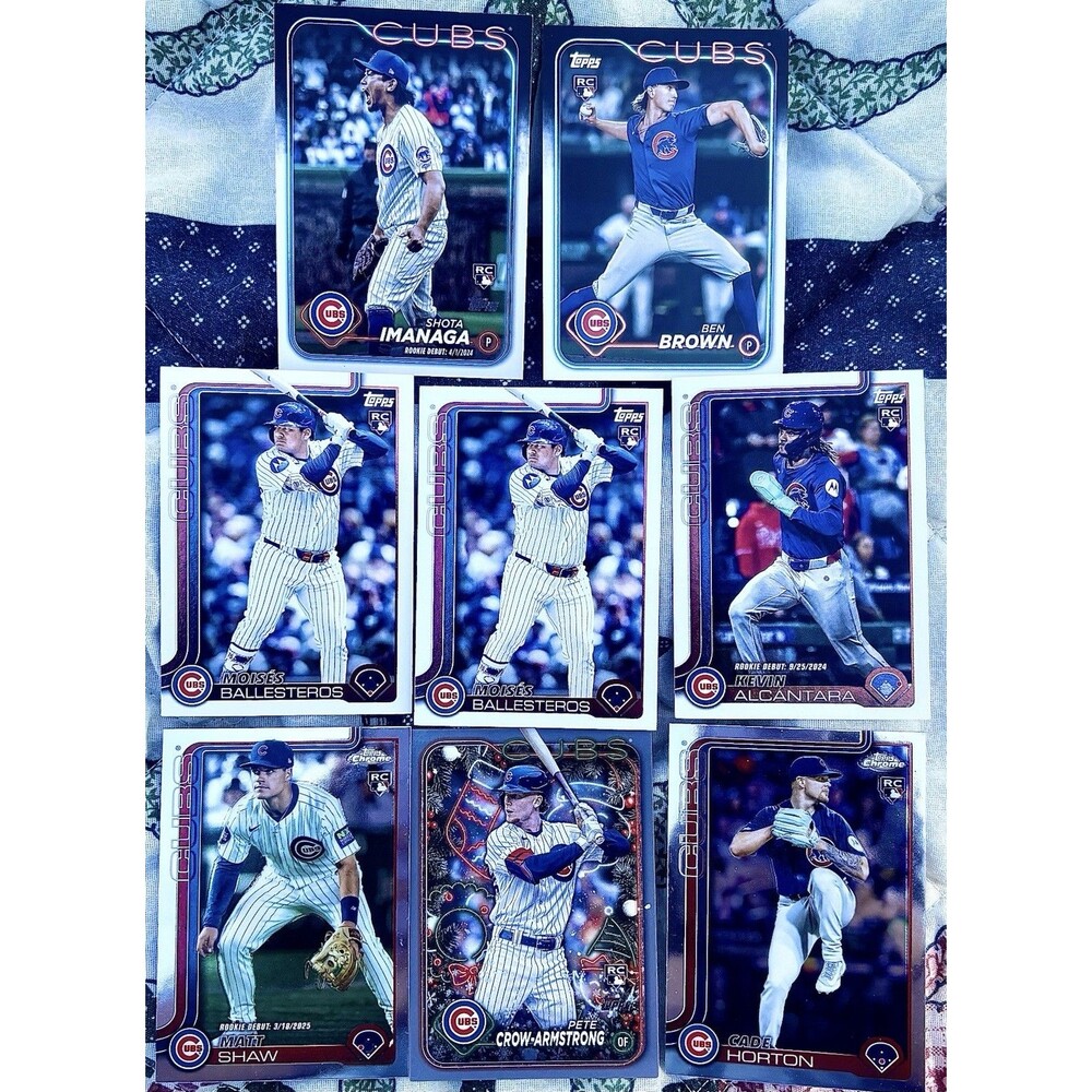 Cubs RC Lot Imanaga Crow Armstrong Holiday Chrome Shaw Horton 8
